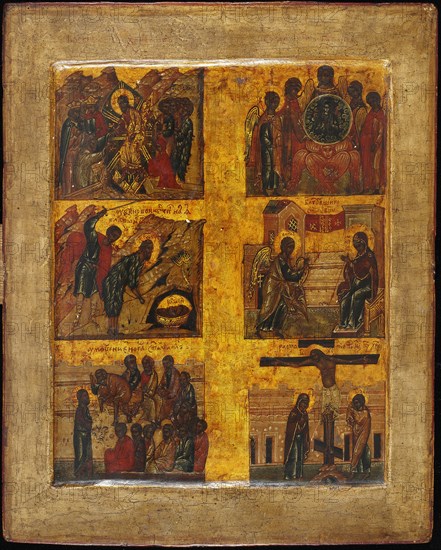 Hexameron, 16th century. Creator: Russian icon.