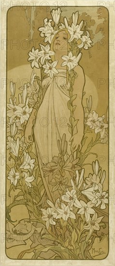 The lily (From the Series Flowers), 1898. Creator: Mucha, Alfons Marie (1860-1939).