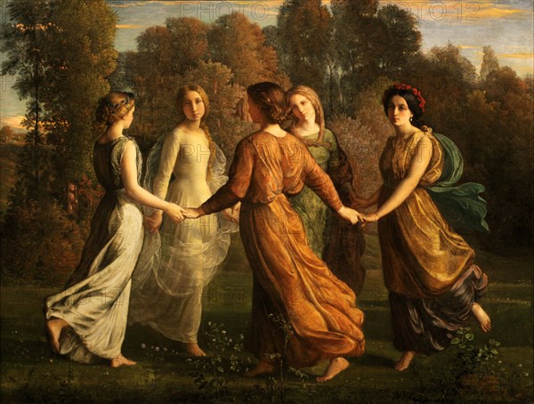 Le Poème de l'âme (Poem of the Soul). Rayons de soleil (Sunrays) , 1854. Creator: Janmot, Louis (1814-1892).