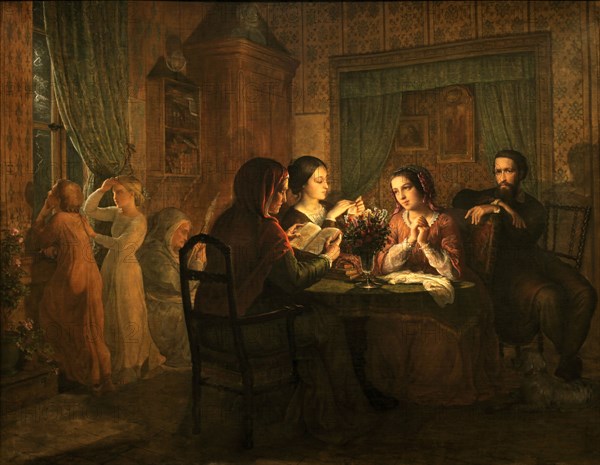 Le Poème de l'âme (Poem of the Soul). Le toit paternel (Fatherly roof), 1848-1849. Creator: Janmot, Louis (1814-1892).