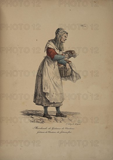 Brioche Nanterre merchant. From the Series "Cris de Paris" (The Cries of Paris), 1815. Creator: Vernet, Carle (1758-1836).