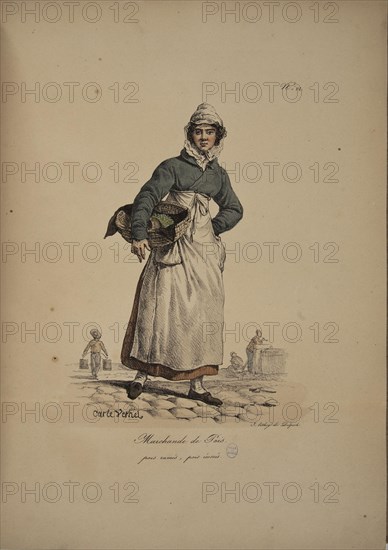 Pea seller. From the Series "Cris de Paris" (The Cries of Paris), 1815. Creator: Vernet, Carle (1758-1836).