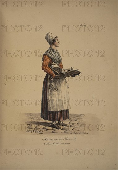 Fishwife. From the Series "Cris de Paris" (The Cries of Paris), 1815. Creator: Vernet, Carle (1758-1836).