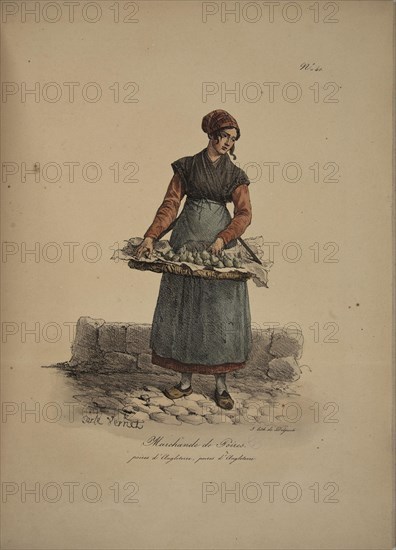 Pear seller. From the Series "Cris de Paris" (The Cries of Paris), 1815. Creator: Vernet, Carle (1758-1836).