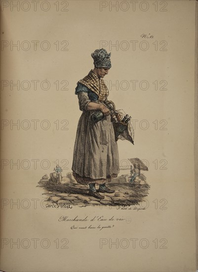 Brandy seller. From the Series "Cris de Paris" (The Cries of Paris), 1815. Creator: Vernet, Carle (1758-1836).