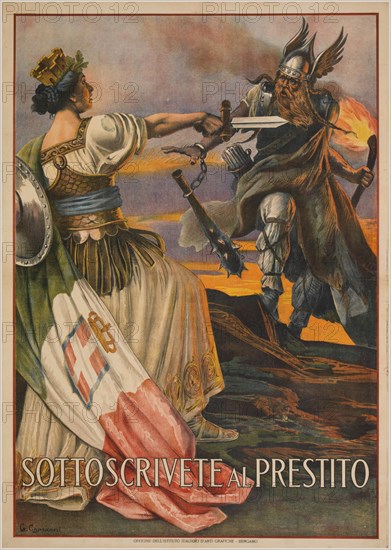 Sottoscrivete al prestito (Signed quickly), 1917. Creator: Capranesi, Giovanni (1852-1921).