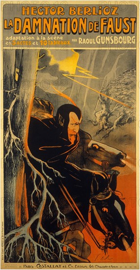 Poster for the Opera "La damnation de Faust" by Hector Berlioz, c. 1910. Creator: Dola (Edmond Vernier), Georges (1872-1950).