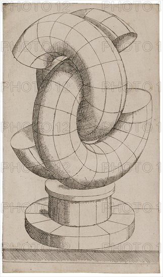 Perspective Study with Three C-Shaped Bodies Pushed into Each Other, 1567. Creator: Zündt, Mathis (1498-1572/81).