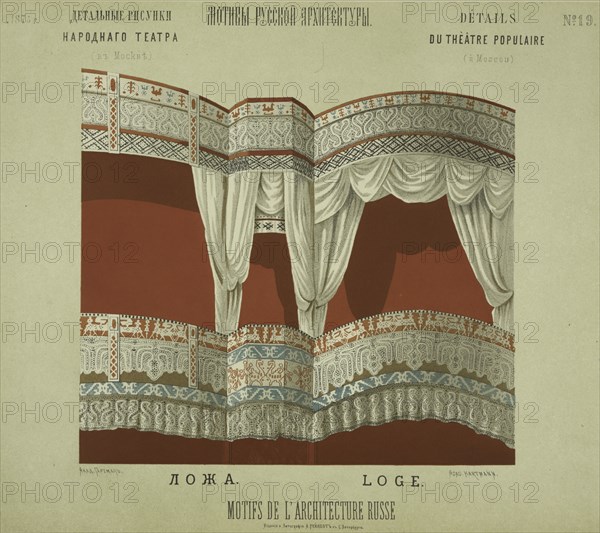 Box of the "People's Theater" in Moscow, 1874. Creator: Hartmann, Wiktor Alexandrowitsch (1834-1873).