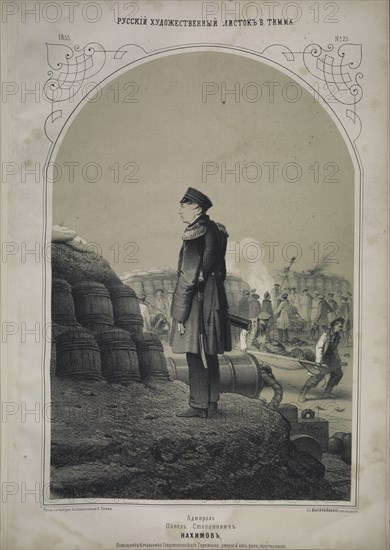 Admiral Pavel Nakhimov at the bastion, 1855. Creator: Timm, Wassili (George Wilhelm) (1820-1895).
