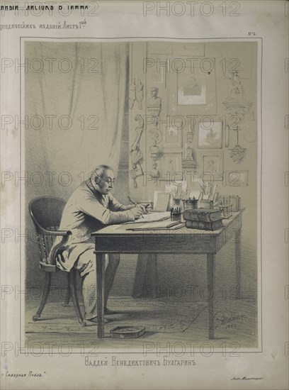 Portrait of the writer Faddei Bulgarin (1789-1859), 1853. Creator: Timm, Wassili (George Wilhelm) (1820-1895).