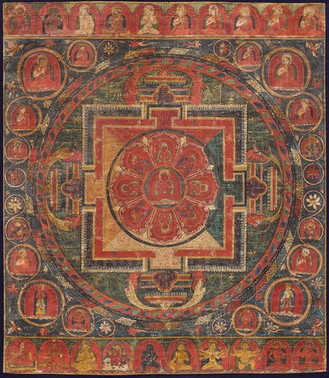 Mandala of Amitayus, First half of the 15th century. Creator: Tibetan Culture.