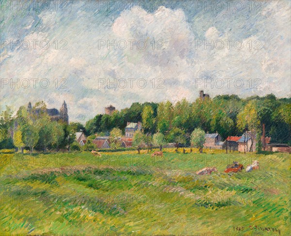 Prairies à Gisors, 1885. Creator: Pissarro, Camille (1830-1903).