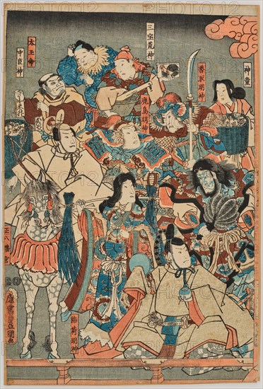 Matchmaking at the Shrine of Izumo (Taisha en-musubi zu), 1851. Creator: Kunisada (Toyokuni III.), Utagawa (1786-1865).