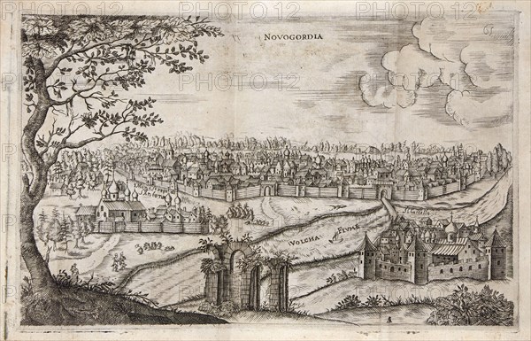 Novgorod (illustration from "Muscovite and Persian Journey" by Adam Olearius), 1634. Creator: Rothgiesser, Christian Lorenzen (?-1659).