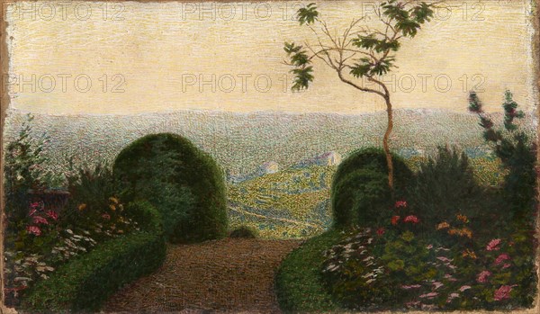 Angolo di giardino (garden corner), 1909. Creator: Morbelli, Angelo (1853-1919).