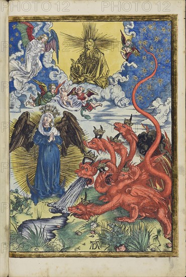 The woman clothed with the sun and the seven-headed dragon, 1511. Creator: Dürer, Albrecht (1471-1528).