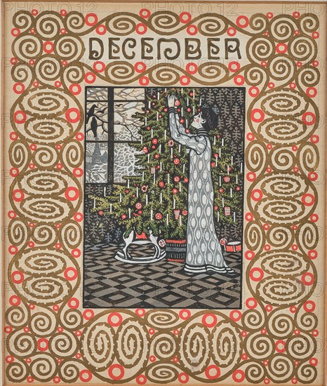 The Christmas tree. Monthly newsletter: December. Creator: Krenek, Carl (1880-1949).