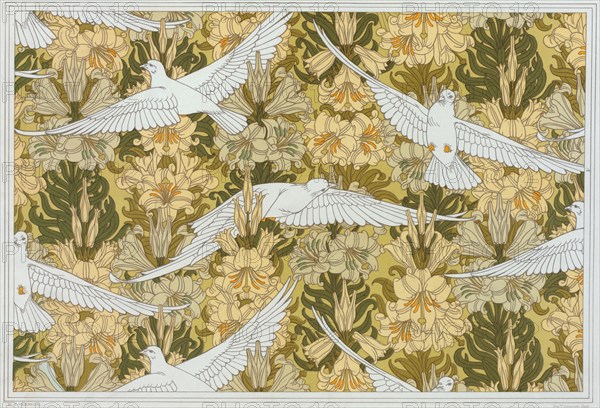 Doves and lilies, 1897. Creator: Verneuil, Maurice Pillard (1869-1942).