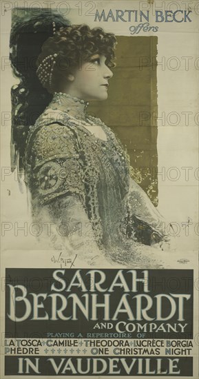 Sarah Bernhardt in Vaudeville, 1912. Creator: Unknown artist.