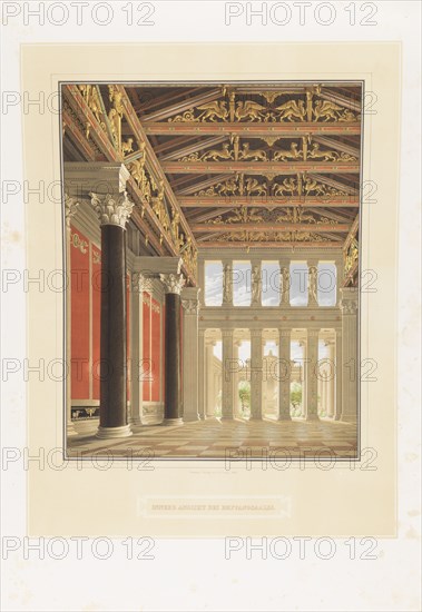 Design for a royal castle on the Acropolis in Athens. The Great Hall, 1840-1843. Creator: Schinkel, Karl Friedrich (1781-1841).