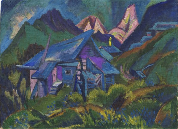 Alpine huts and Tinzenhorn, 1919-1920. Creator: Kirchner, Ernst Ludwig (1880-1938).