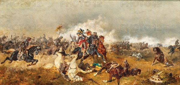 General Gottfried Heinrich Graf zu Pappenheim (1594-1632) in the Battle of Lützen on Nov 16, 1632. Creator: Bensa, Alexander von (1820-1902).