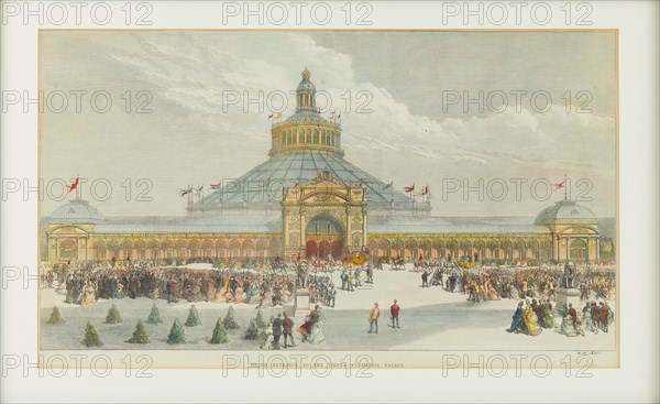 The main entrance to the Vienna Exhibition Palace, 1873. Creator: Unknown artist.