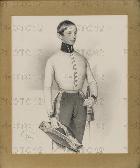 Portrait of Archduke Wilhelm of Habsburg-Lorraine (1827-1894), 1843. Creator: Kriehuber, Josef (1800-1876).