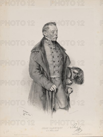 Portrait of Field Marshal Josef Graf Radetzky von Radetz (1766-1858), 1849. Creator: Kriehuber, Josef (1800-1876).