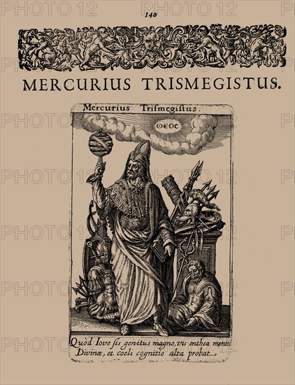 Hermes Trismegistus. From De divinatione et magicis praestigiis, 1616. Creator: Bry, Johann Theodor de (1561-1623).