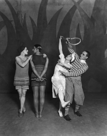 The first UK performance of Le Train Bleu at the London Coliseum Theatre, 1924. Creator: Sasha, (Alexander Stewart) (1892-1953).