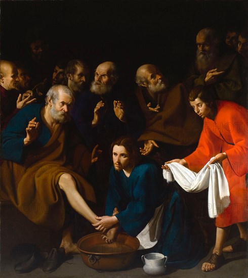 The washing of the feet, First half of the 17th century. Creator: Maestro di Resina.