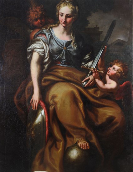 Allegory of justice and strength, Second half of the 17th century. Creator: Piola, Domenico (1627-1703).