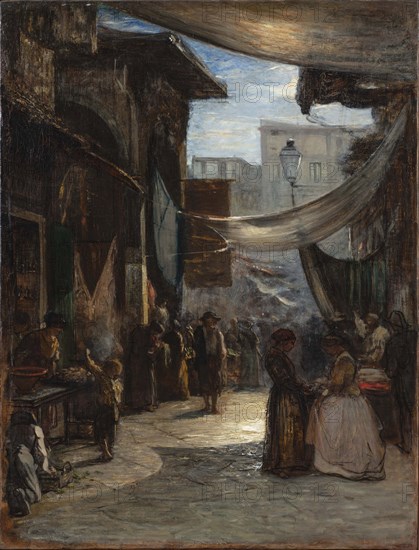 Florence Old Market, 1867. Creator: Fontanesi, Antonio (1818-1882).