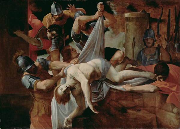 Saint Sebastian is thrown into the Cloaca Maxima, 1612. Creator: Carracci, Lodovico (1555-1619).