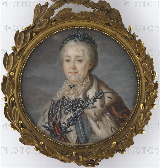 Portrait of Empress Catherine II (1729-1796). Creator: Roslin, Alexander (1718-1793).