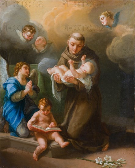 Saint Anthony of Padua with baby Jesus. Creator: Luti, Benedetto (1666-1724).