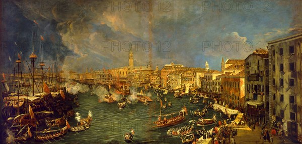 The departure of the Bucintoro, 1729. Creator: Stom, Antonio (1688-1734).