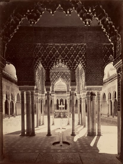 The Court of Lions in the Alhambra, 1870. Creator: Laurent, Juan (1816-1886).