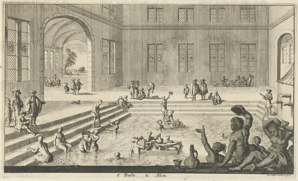 Imperial bath in Aachen, 1682. Creator: Luyken, Jan (Johannes) (1649-1712).