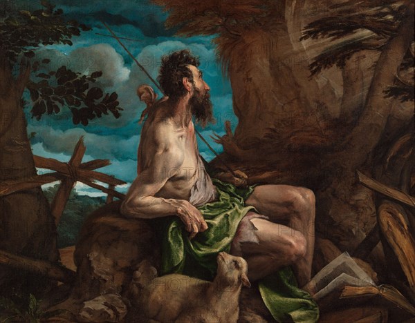 Saint John the Baptist in the desert, 1558. Creator: Bassano, Jacopo, il vecchio (around 1510-1592).