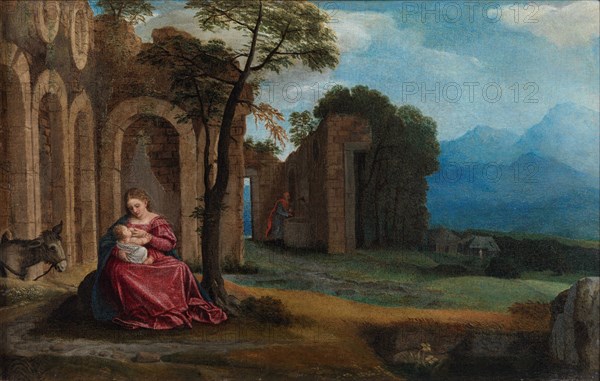 The peace of the flight to Egypt, c.1540. Creator: Savoldo, Giovanni Girolamo (Girolamo da Brescia) (1480/85-1548).