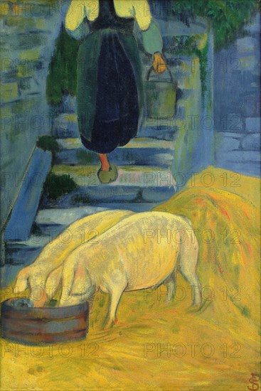 The pigs, 1889. Creator: Sérusier, Paul (1864-1927).