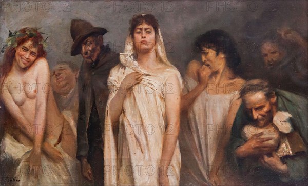 I sette vizi capitale (The seven main sins). Creator: Fabbi, Fabio (1861-1946).