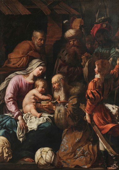 The Adoration of the Magi, 1640. Creator: Miradori, Luigi (around 1600/10-um 1656).