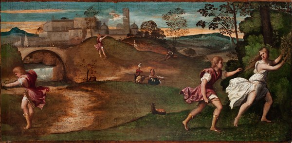 Apollo and Daphne, 1510-1515. Creator: Bordone, Paris (1500-1571).