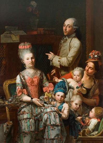 Antonio Ghidini and his family, 18th century. Creator: Ferrari, Pietro Melchiorre (1735-1787).