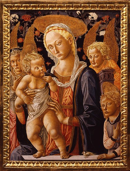 Madonna and Child with the Infant Saint John and Angels (Tabernacle), 1459. Creator: Pseudo Pier Francesco Fiorentino.