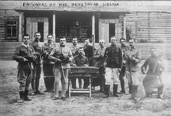 Prisoners of war, Berezovka, Siberia, between c1915 and c1920. Creator: Bain News Service.